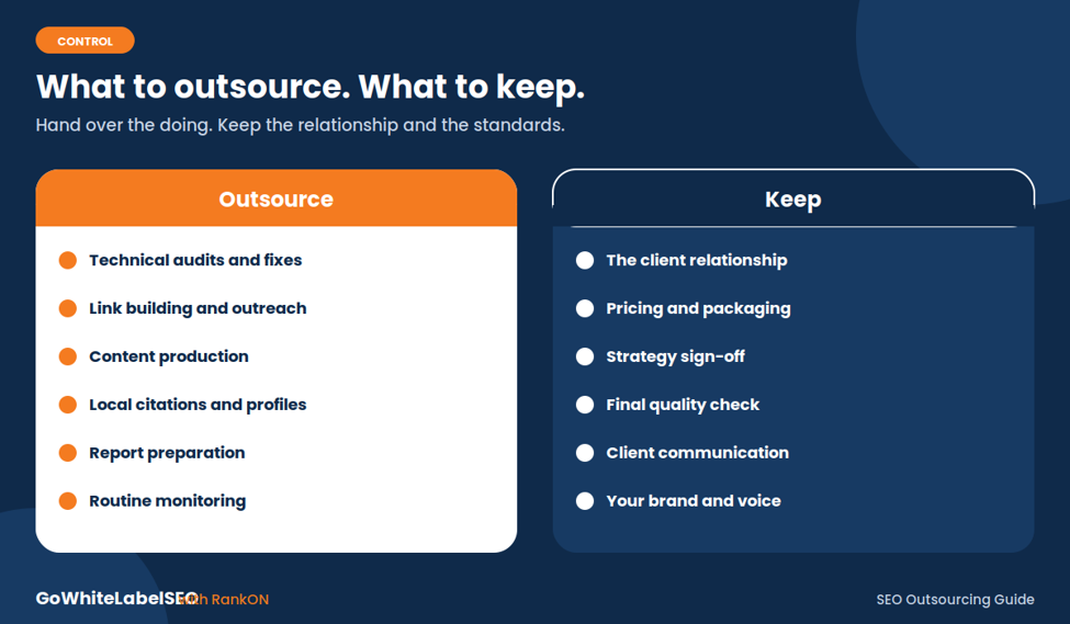 SEO tasks to outsource and tasks to keep in-house